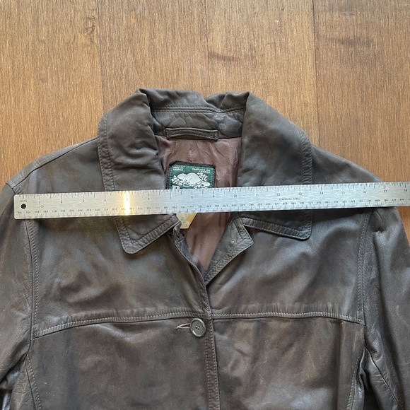 Oversized Vintage 90s Roots Leather Jacket Chocolate Brown - Picture 9 of 13